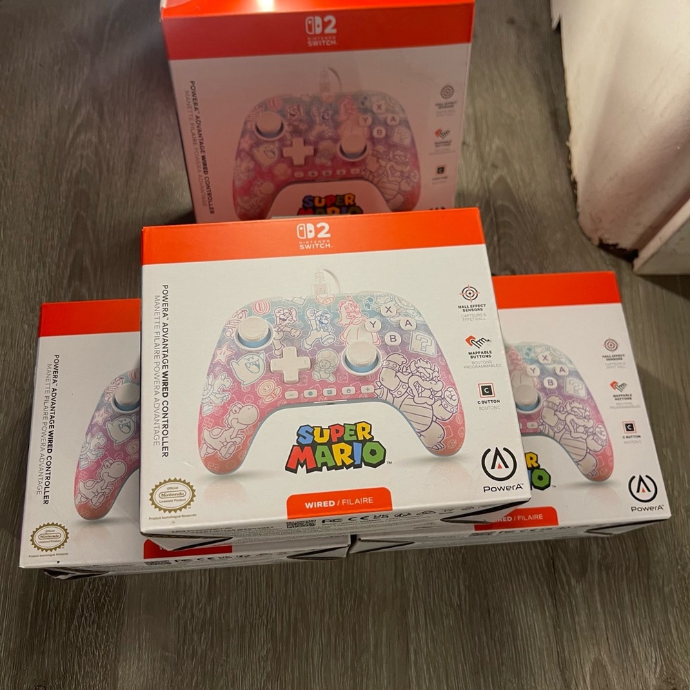 LOT OF 4 – PowerA Super Mario Wired Controllers for Nintendo Switch | New Sealed